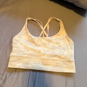 Lululemon Energy Longline Incognito Camo Alpine White Sports Bra
